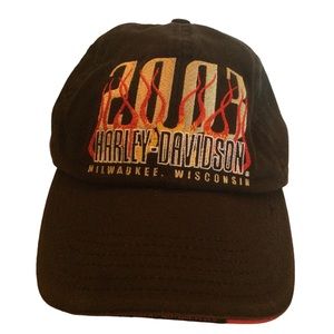 Harley Davidson 100th Year Anniversary Black Flames Cap